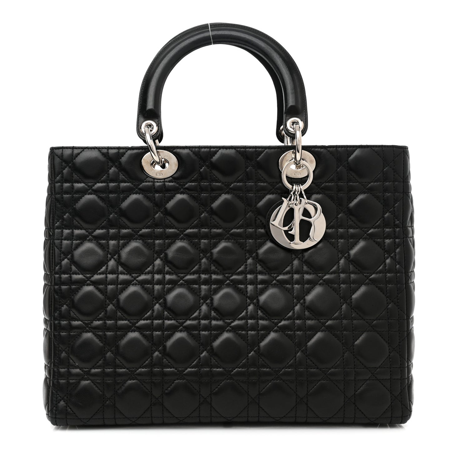 Lambskin Cannage Large Lady Dior Black