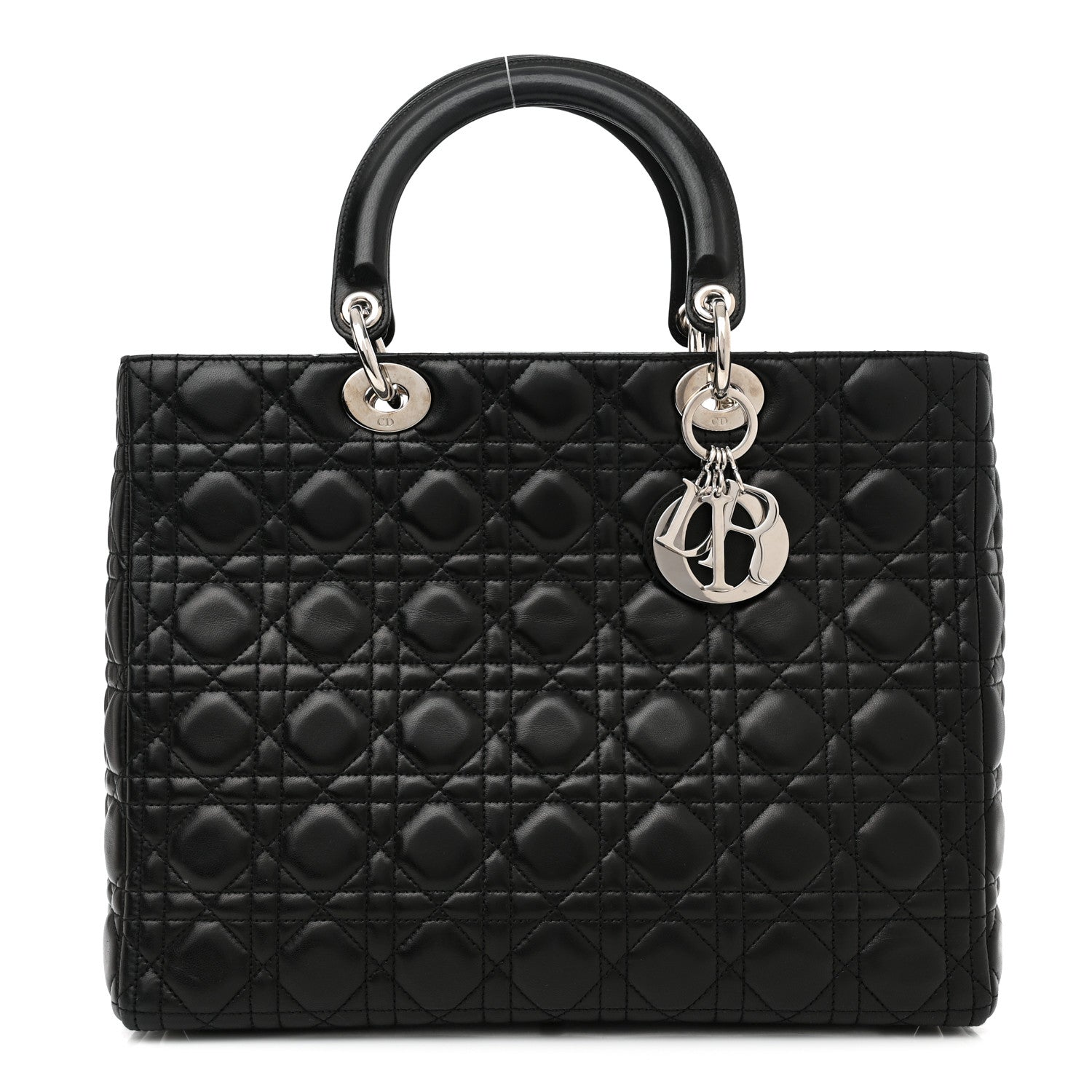 Christian Dior Lambskin Cannage Large Lady Dior Black 1 of 15