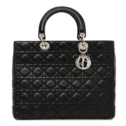 Christian Dior Lambskin Cannage Large Lady Dior Black 1 of 15