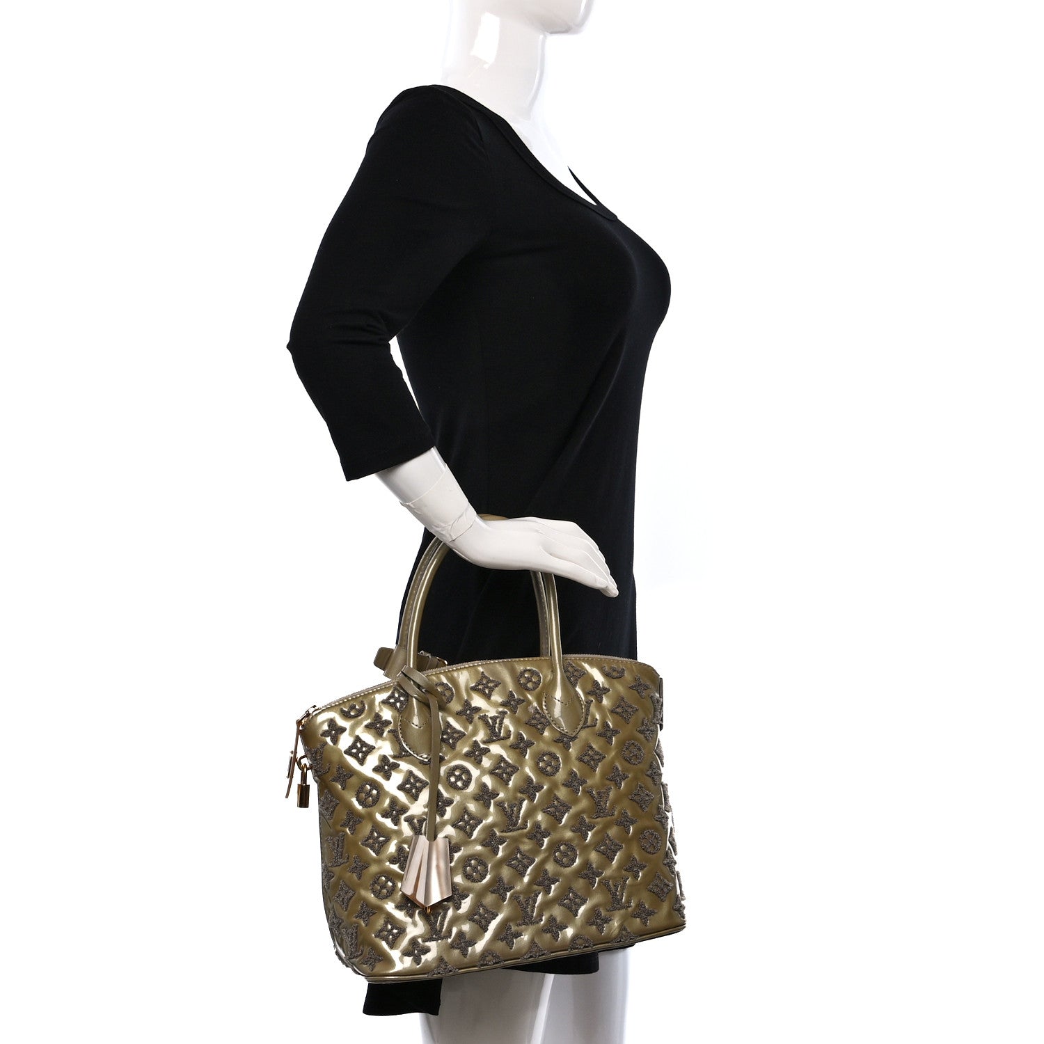 Louis Vuitton Patent Lambskin Fascination Lockit Gris 2 of 8