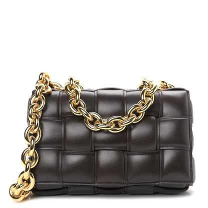 Bottega Veneta Lambskin Maxi Intreccio Padded Chain Cassette Crossbody Bag Black 1 of 7