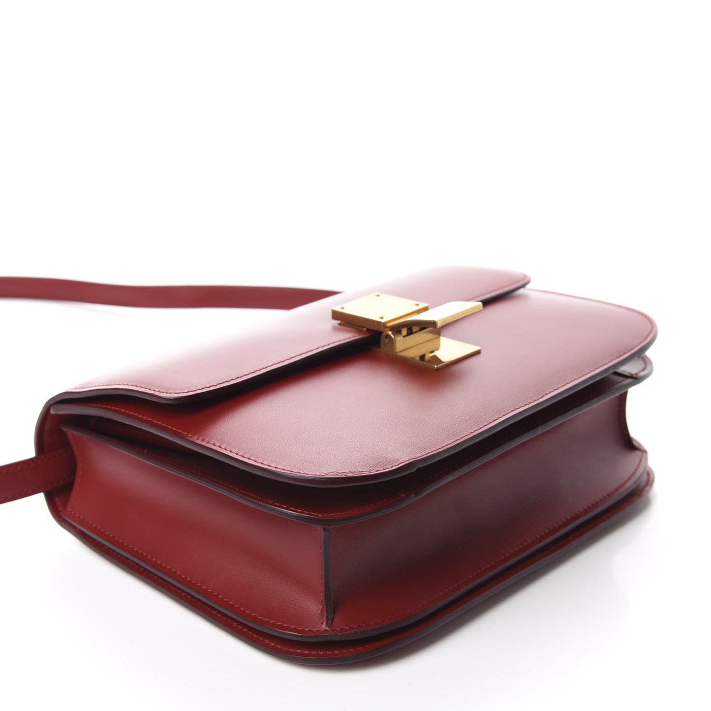 Box Calfskin Medium Classic Box Flap Bag Red