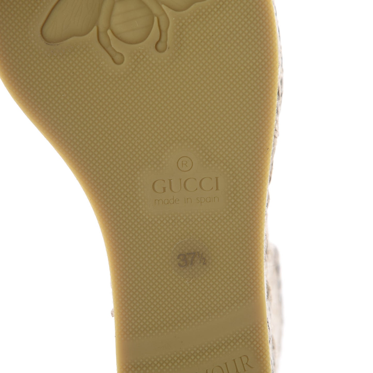 Nappa Matelasse GG Marmont Ankle Wrap Platform 35/120mm Espadrille Wedges 37.5 Great White
