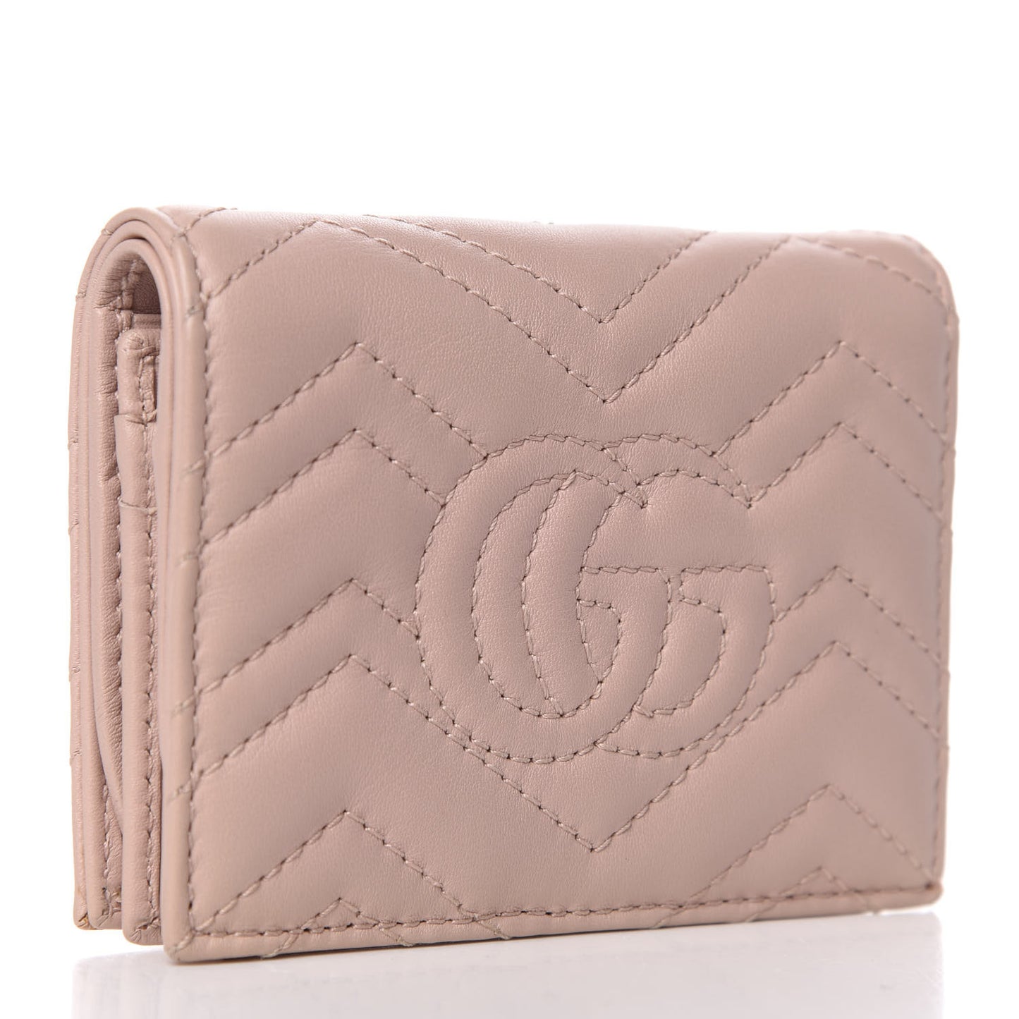 Calfskin Matelasse GG Marmont Card Case Wallet Perfect Pink