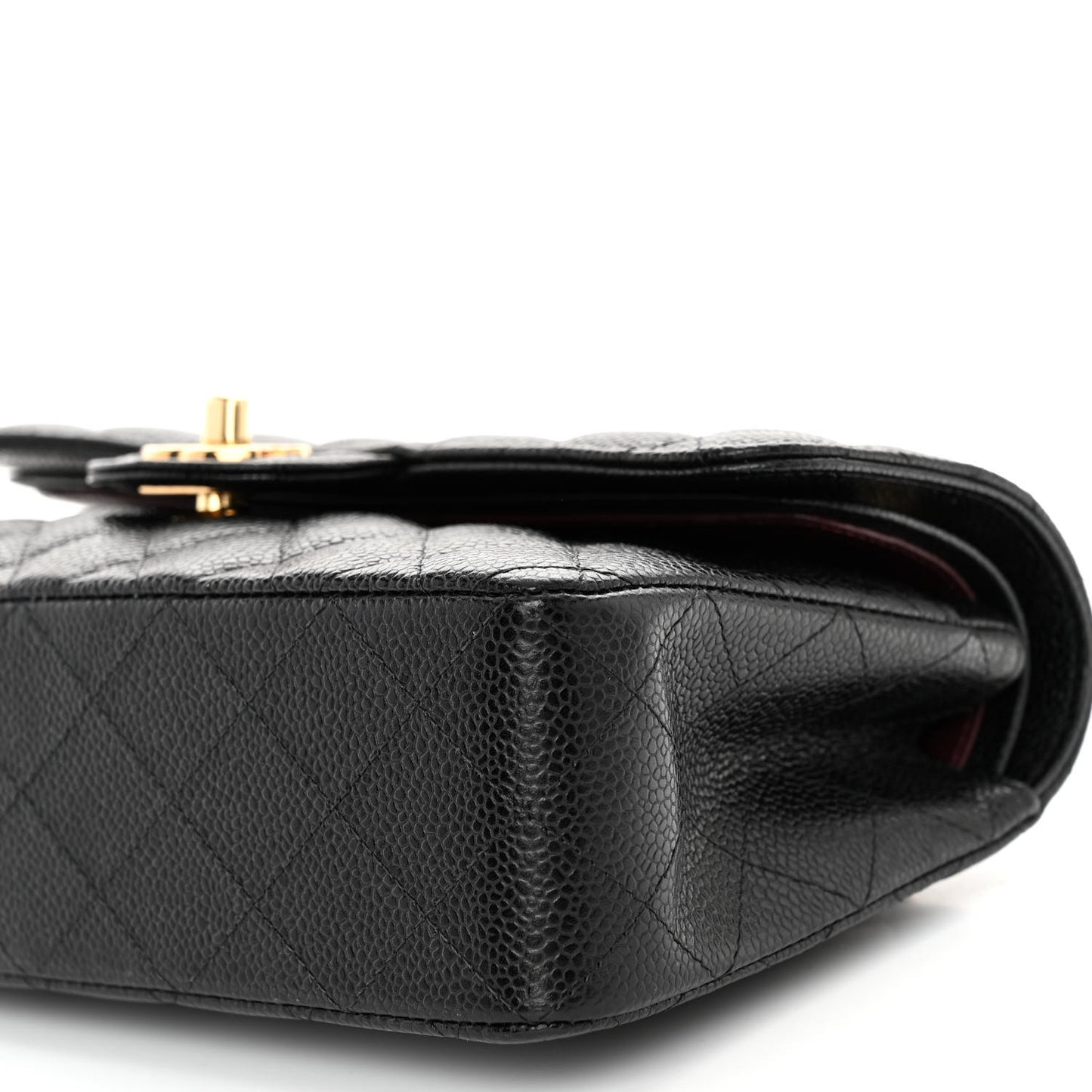Caviar Quilted Small Double Flap Black