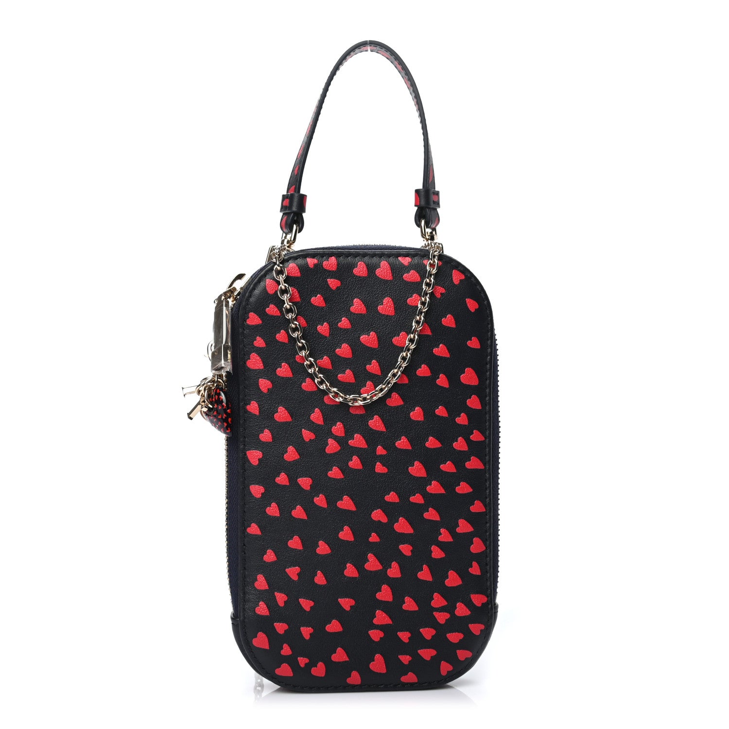 Christian Dior Calfskin I Love Paris Phone Holder Blue Red 1 of 6