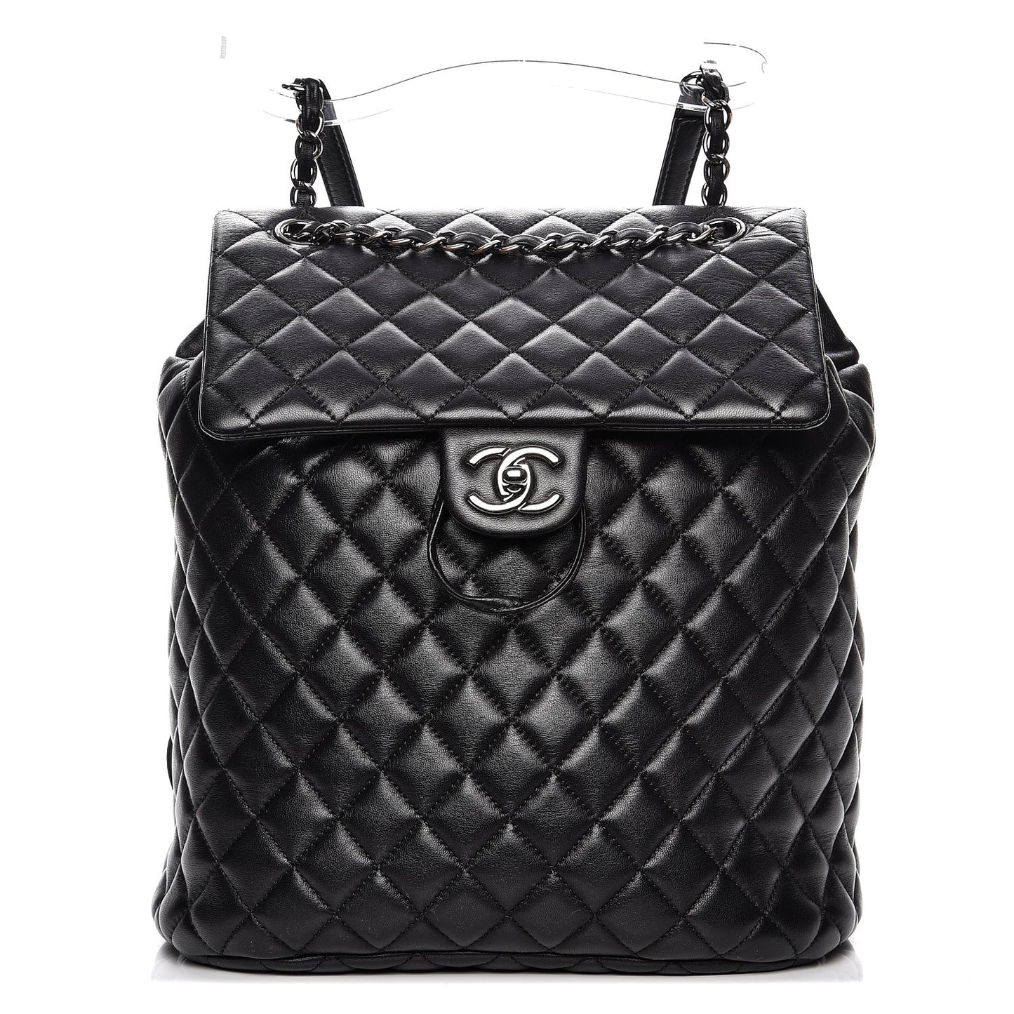 Lambskin Quilted Large Urban Spirit Backpack Black