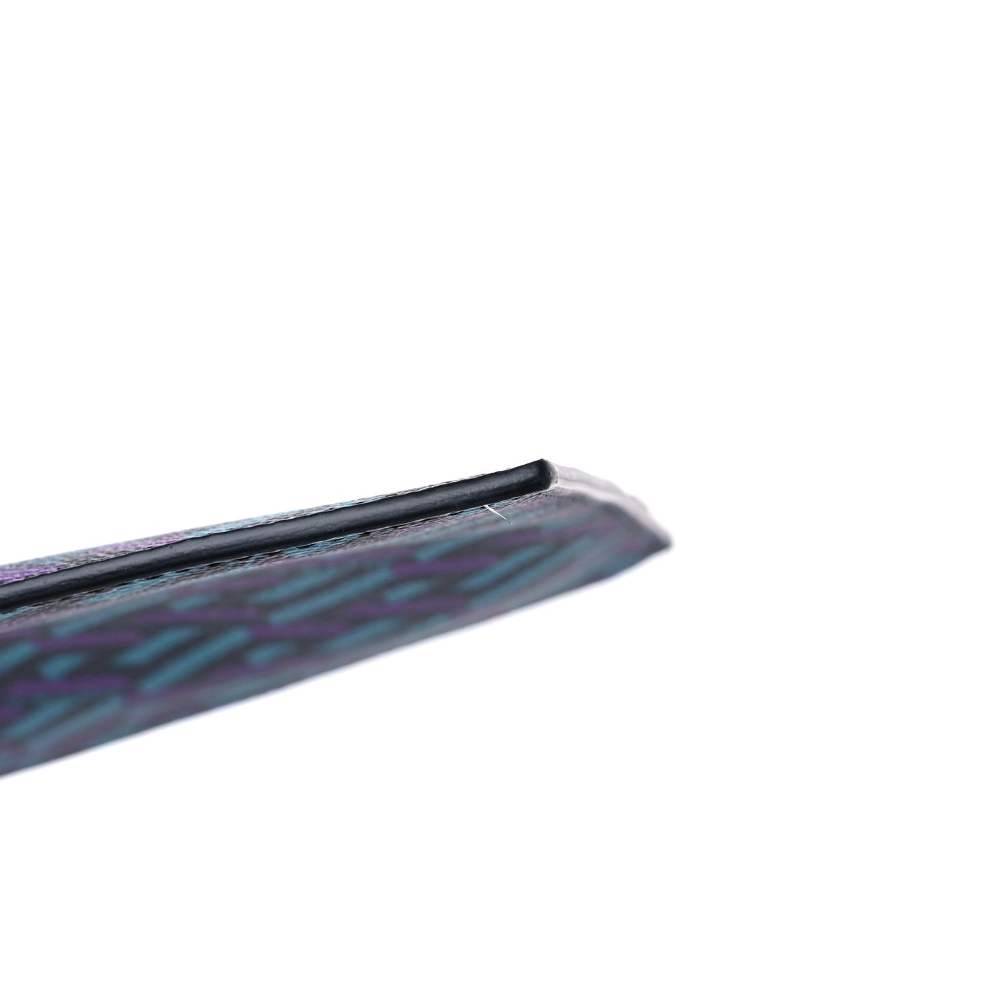 Coated Canvas Calfskin Mens La Greca Zip Pouch Black Blue Purple