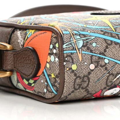 Gucci X DISNEY GG Supreme Monogram Donald Duck Interlocking G Shoulder Bag Beige Multicolor New Acero 9 of 10