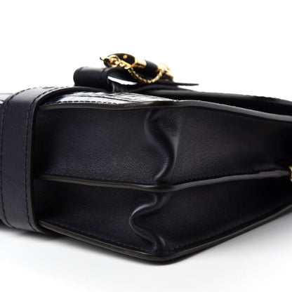 Chloe Calfskin Crocodile Embossed Small Aby Day Shoulder Bag Full Blue 7 of 10