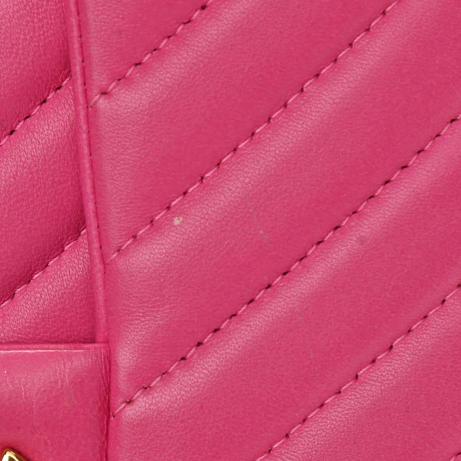Chanel Lambskin Chevron Quilted Mini Rectangular Flap Fuchsia 15 of 17