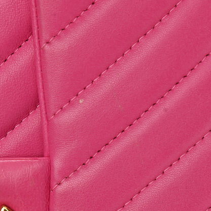 Chanel Lambskin Chevron Quilted Mini Rectangular Flap Fuchsia 15 of 17