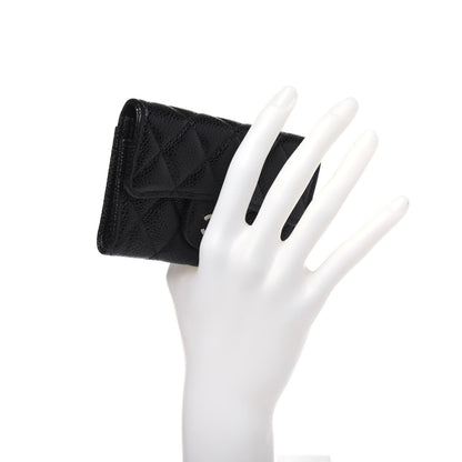 Chanel Caviar Quilted Flap Card Holder Wallet Black 2 of 13