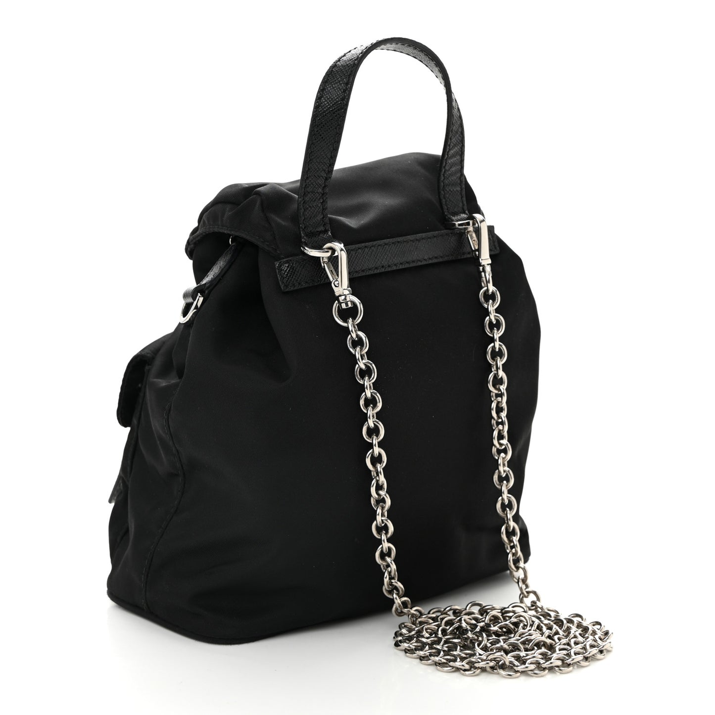 Nylon Vela Mini Crossbody Backpack Black