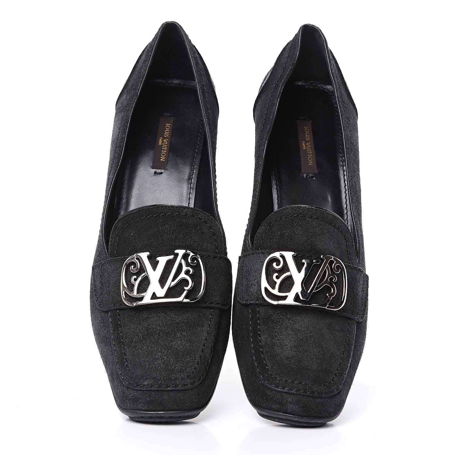 Louis Vuitton Suede Loafer Pump 41 Black 5 of 9