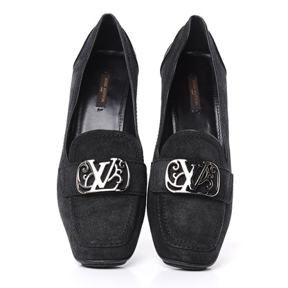 Louis Vuitton Suede Loafer Pump 41 Black 5 of 9