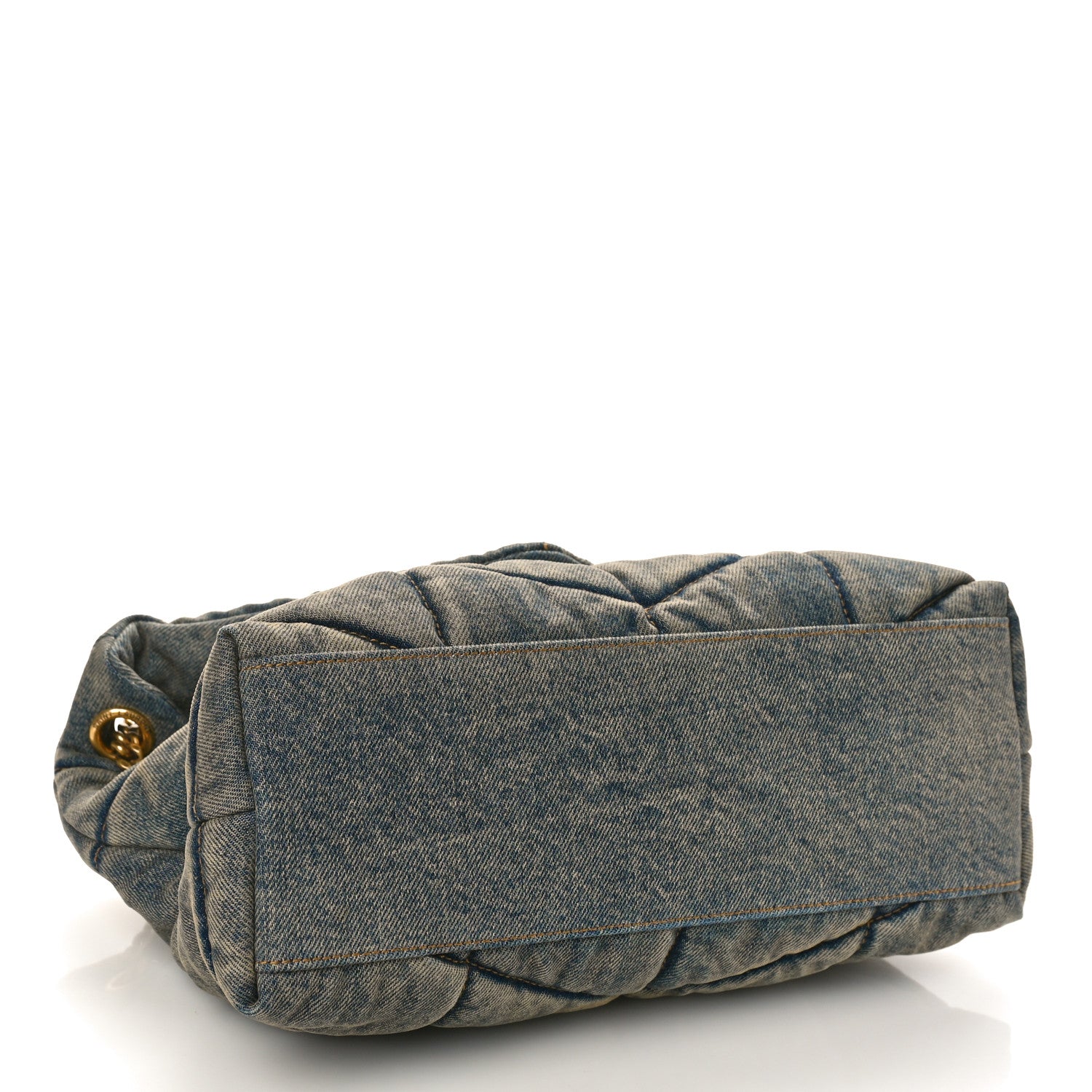 Saint Laurent Denim Quilted Small Loulou Puffer Monogram Chain Satchel Blue Cinnamon 4 of 8