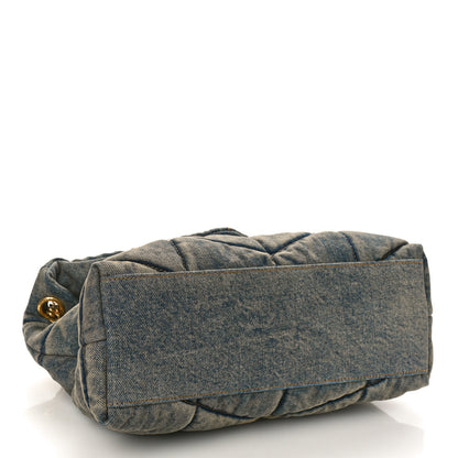 Saint Laurent Denim Quilted Small Loulou Puffer Monogram Chain Satchel Blue Cinnamon 4 of 8