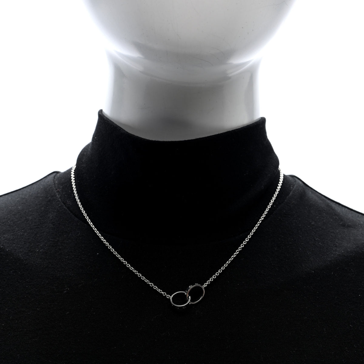 18K White Gold Interlocking LOVE Necklace