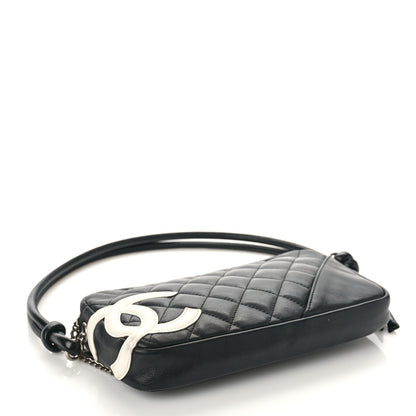 Chanel Calfskin Quilted Cambon Pochette Black White 4 of 9