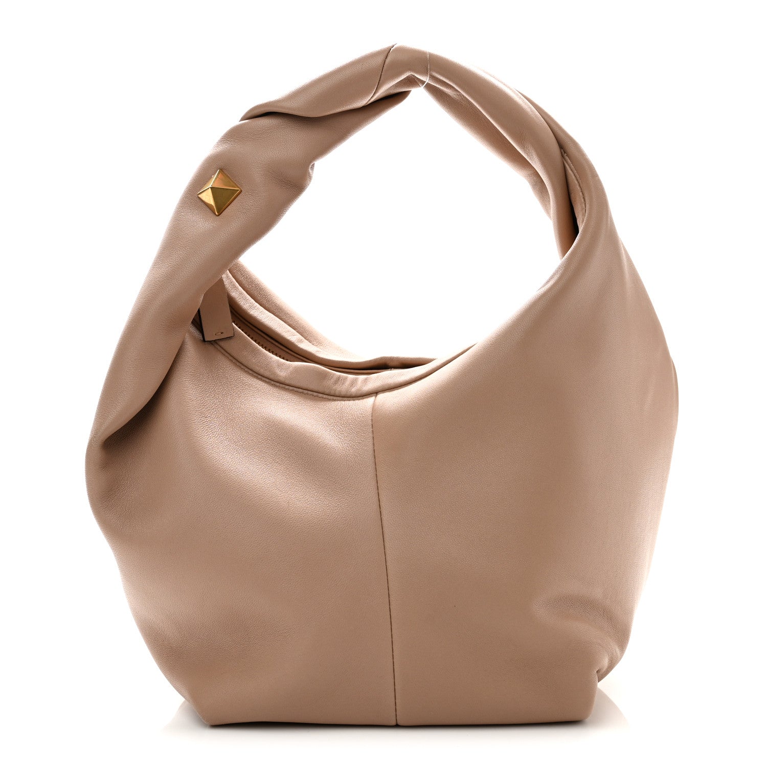 Valentino Garavani Nappa Small Roman Stud Hobo Rose Cannelle 1 of 9