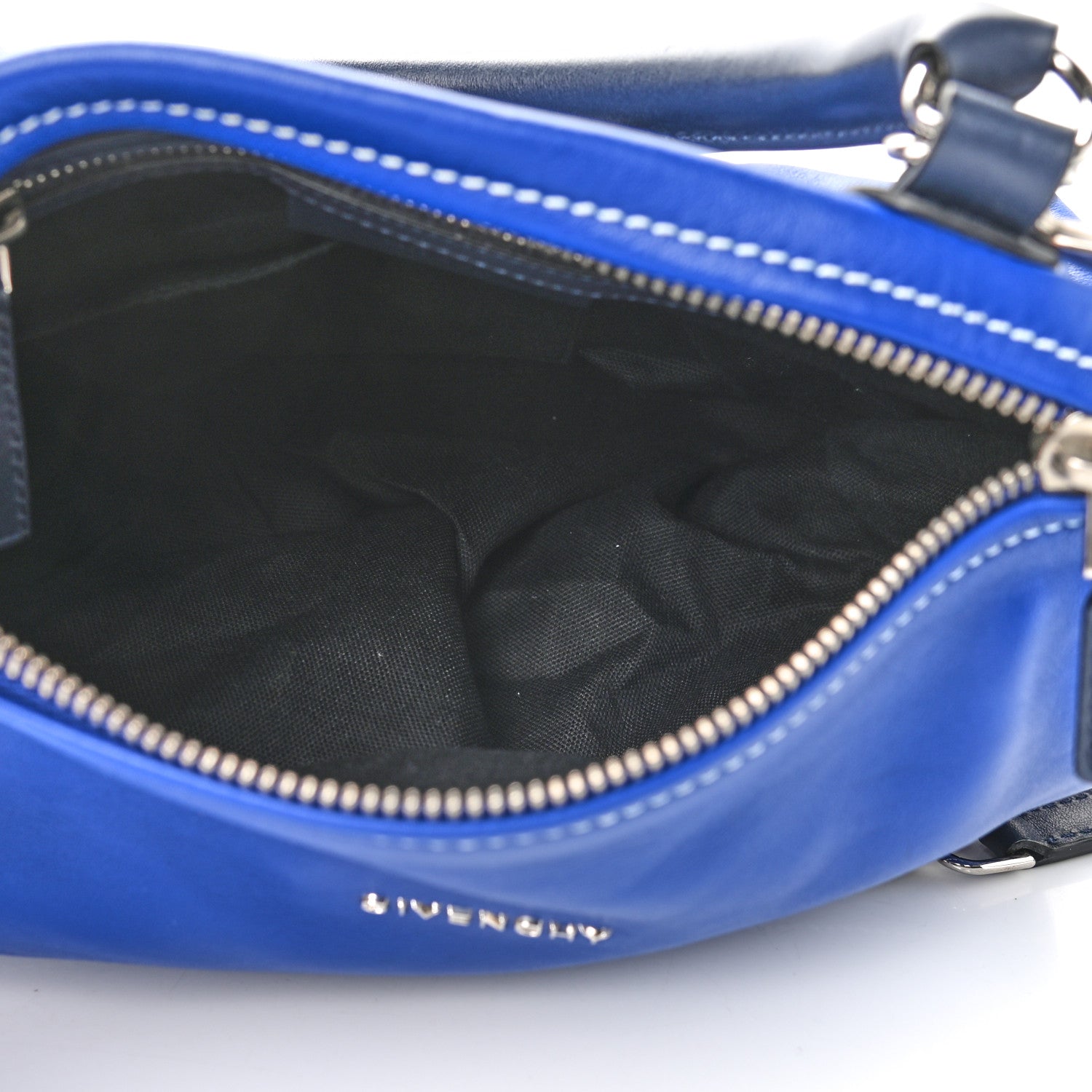 Givenchy Calfskin Small Pandora Logo Strap Blue 5 of 10