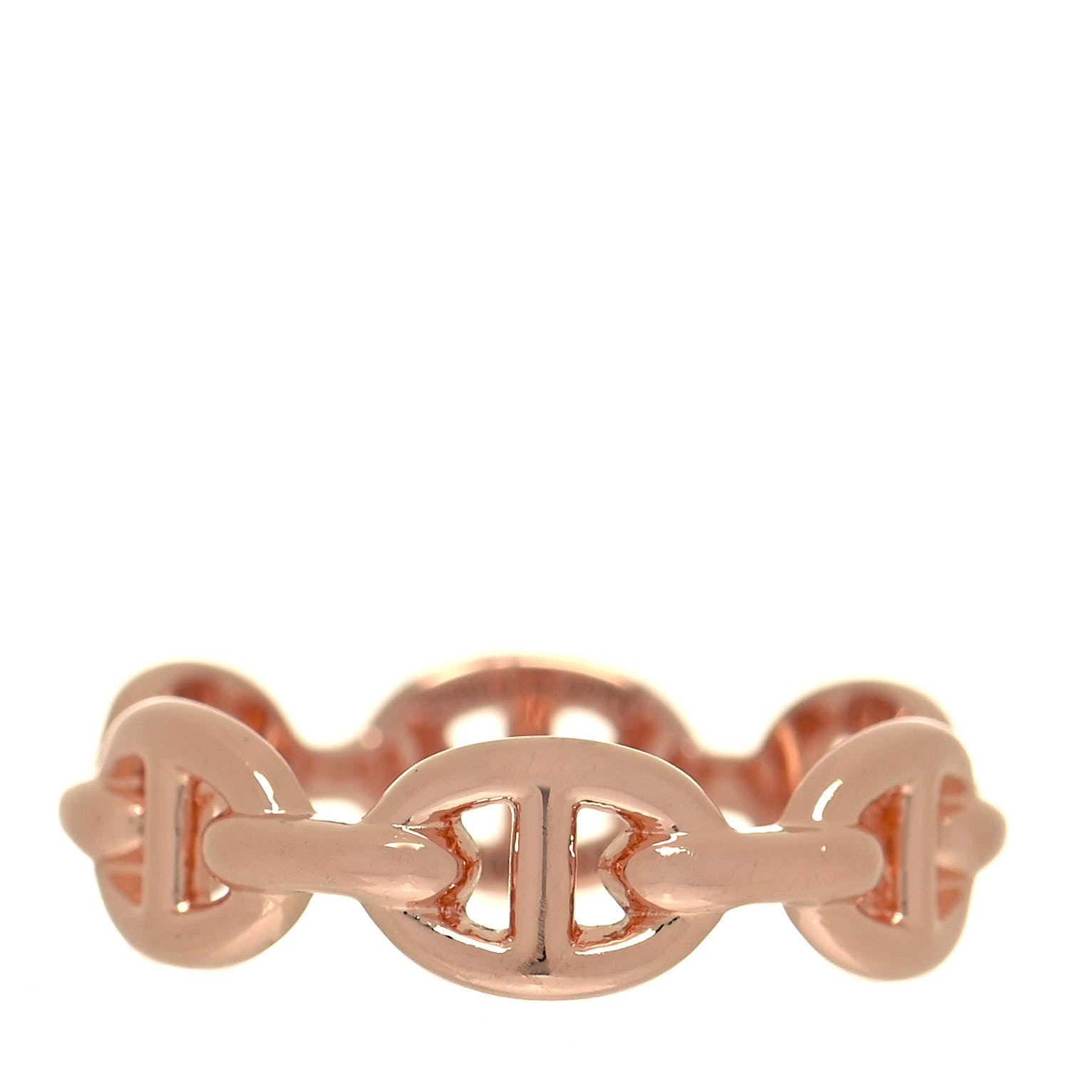 Hermes 18K Rose Gold PM Chaine D'Ancre Enchainee Ring 52 6 1 of 6
