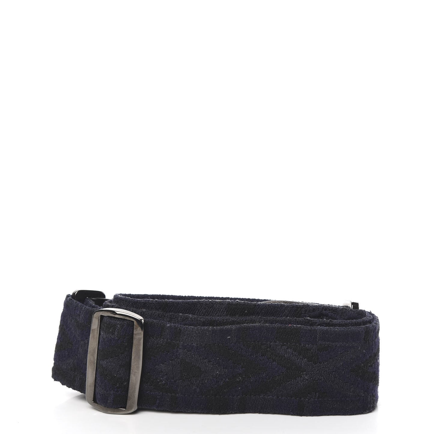 Canvas Geometric Embroidered Rockstud Guitar Strap Black Blue
