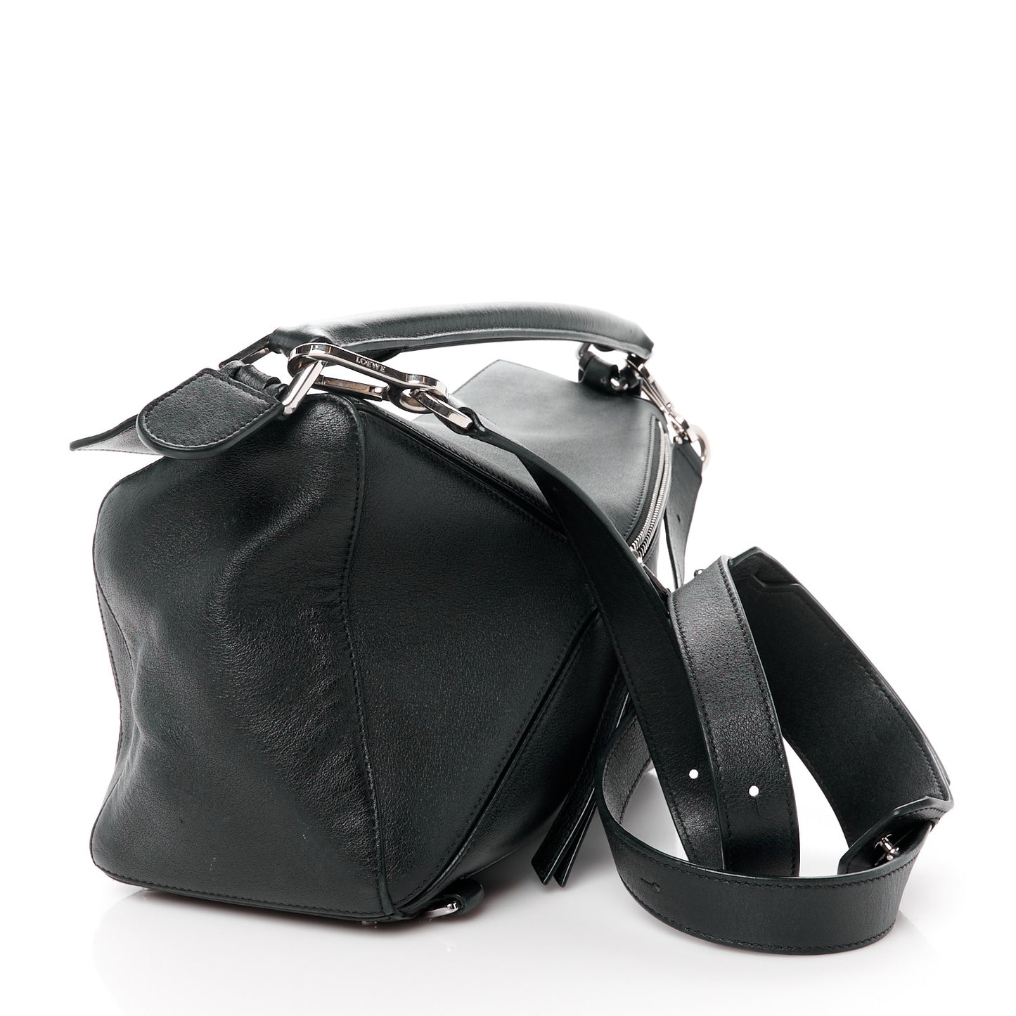 Calfskin Small Puzzle Bag Black