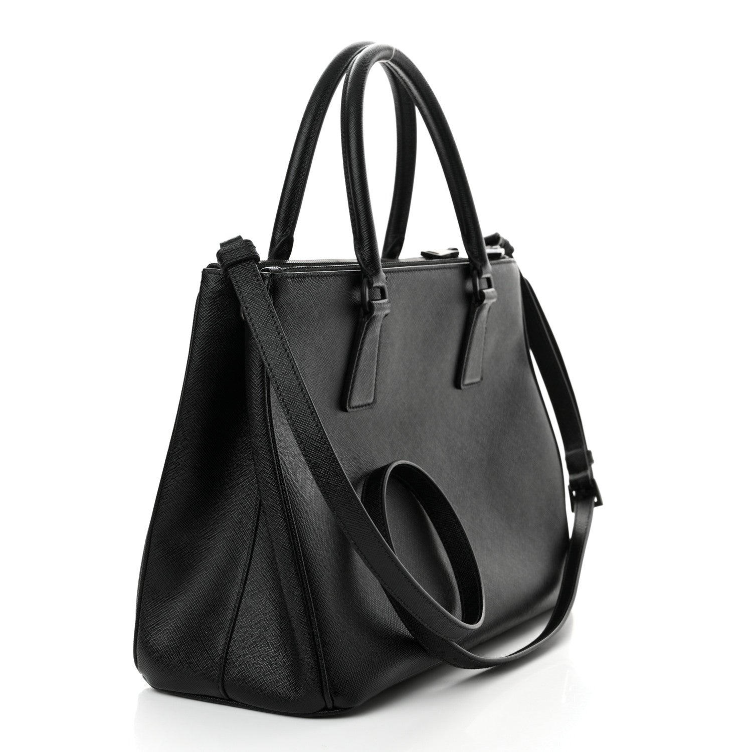 Prada Saffiano Lux Monochrome Large Galleria Double Zip Tote Black 2 of 8