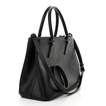 Prada Saffiano Lux Monochrome Large Galleria Double Zip Tote Black 2 of 8