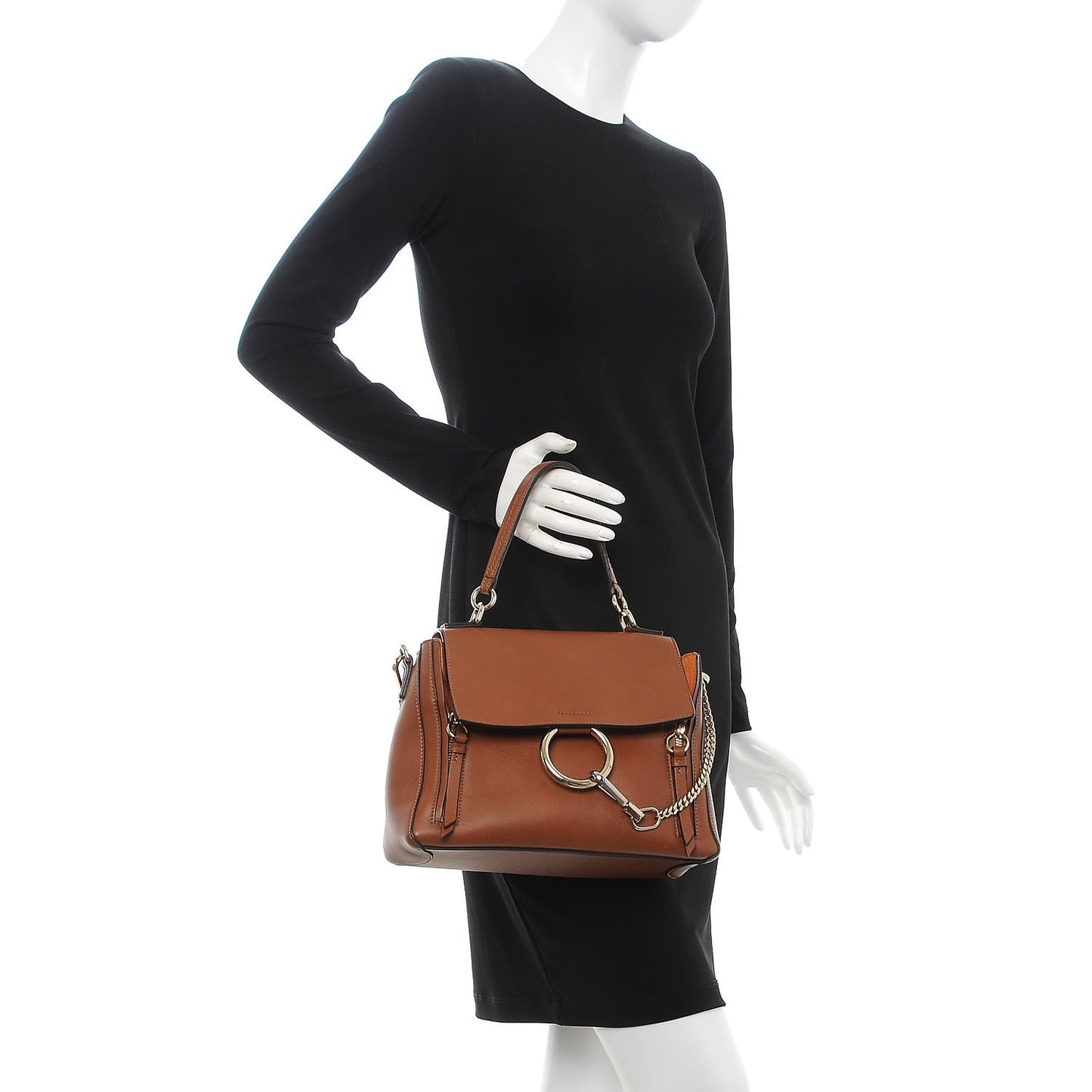 Calfskin Small Faye Day Shoulder Bag Tan