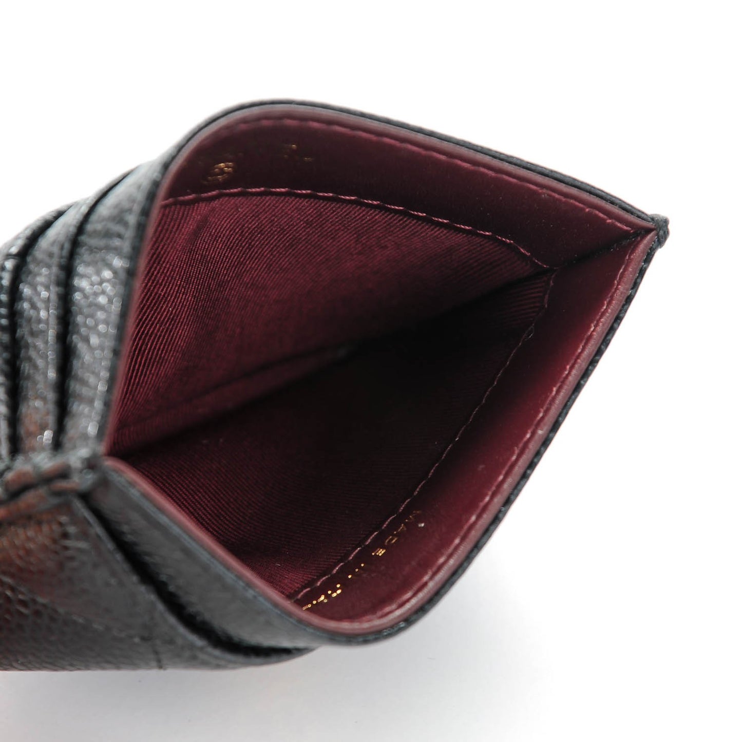 Caviar Quilted Card Holder Black