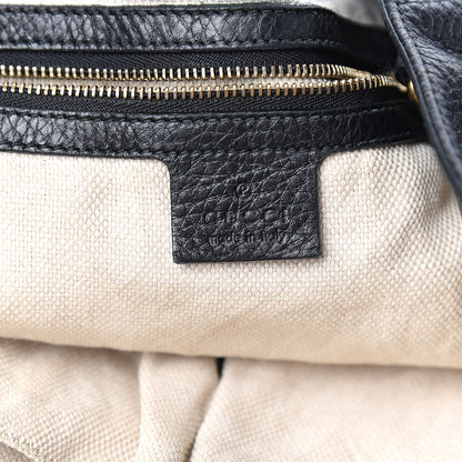 Gucci Pebbled Calfskin Medium Soho Shoulder Bag Black 7 of 11