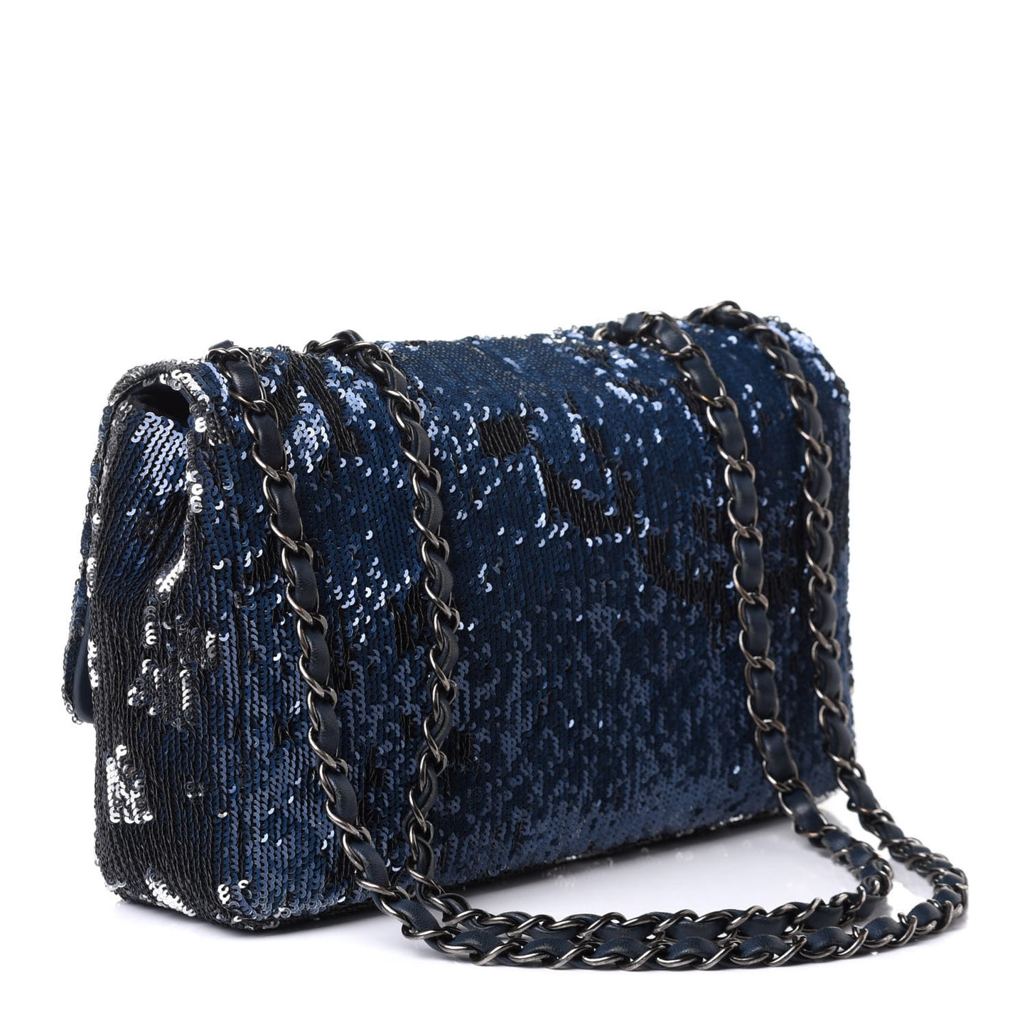 Sequin Medium Coco Cuba Single Flap Blue