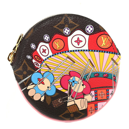Louis Vuitton Monogram 2020 Christmas Animation Swing Ride Round Coin Purse Pink Poppy 1 of 8