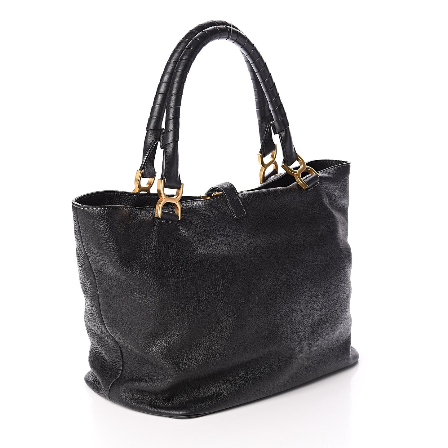 Calfskin Large New Marcie Tote Black