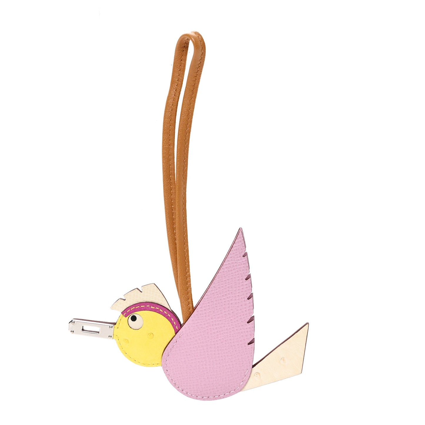 Ostrich Epsom Swift Birdy Bag Charm Mauve Sylvestre Nata Jaune Citron Magnolia Sesame