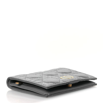 Christian Dior Supple Calfskin Cannage Caro Slim Wallet Cloud Blue 4 of 8