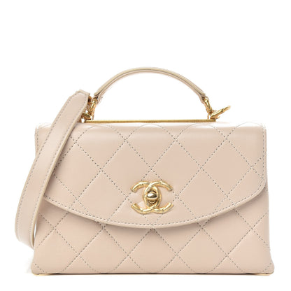Chanel Lambskin Quilted Mini Trendy Spirit Top Handle Flap Beige 1 of 12