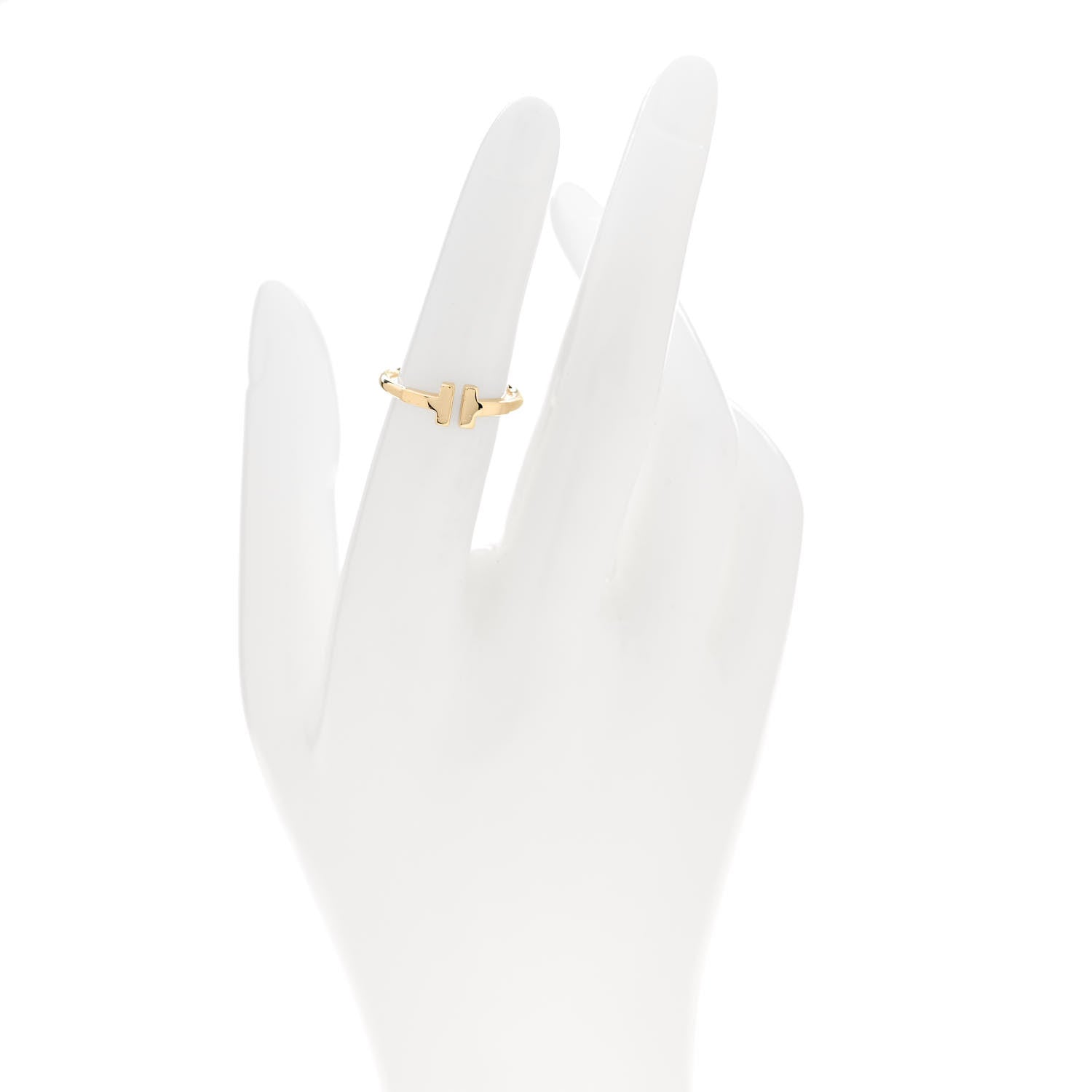 Tiffany 18K Yellow Gold T Wire Ring 50 5.5 2 of 4