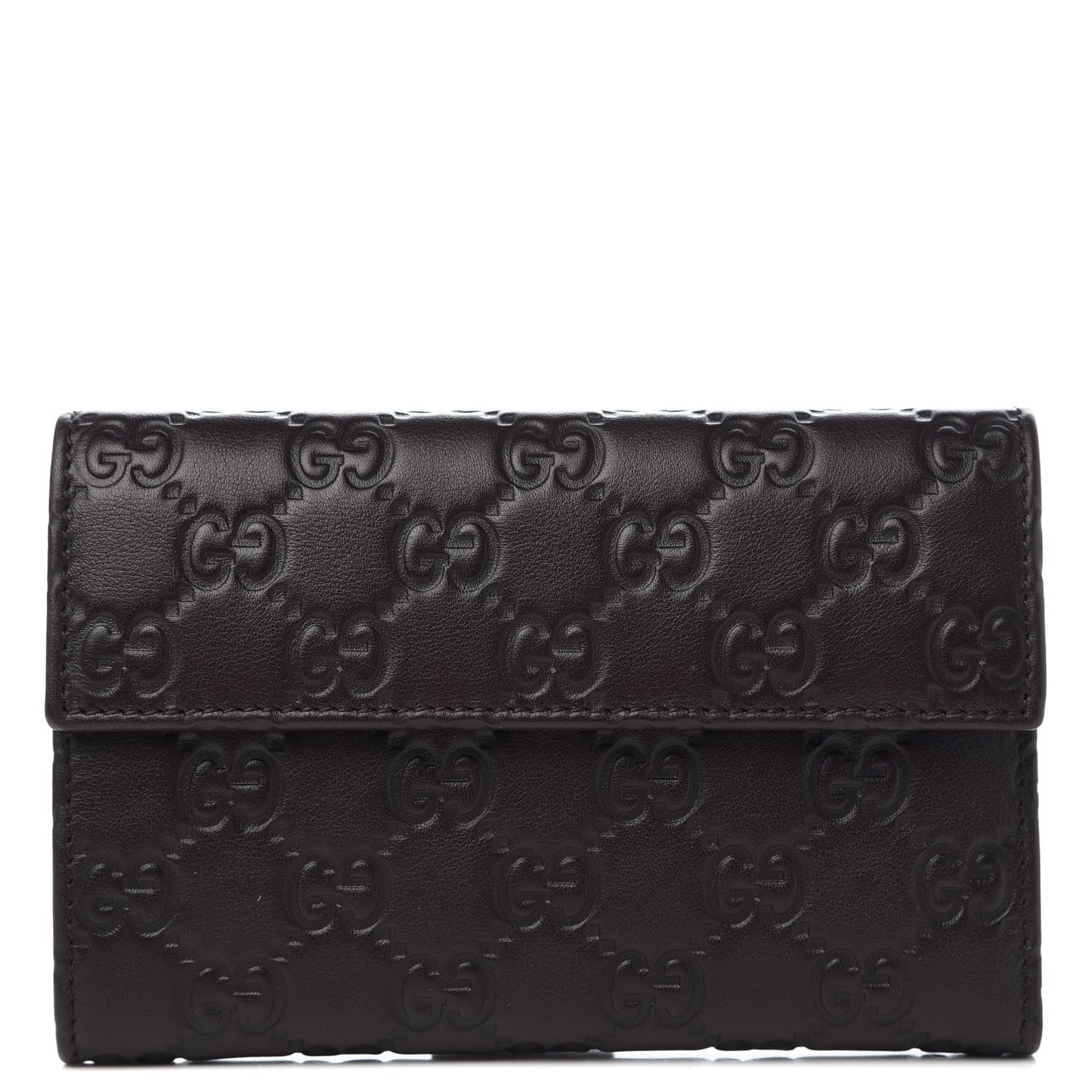 Guccissima Continental Flap Wallet Dark Brown