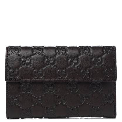 Gucci Guccissima Continental Flap Wallet Dark Brown 1 of 8