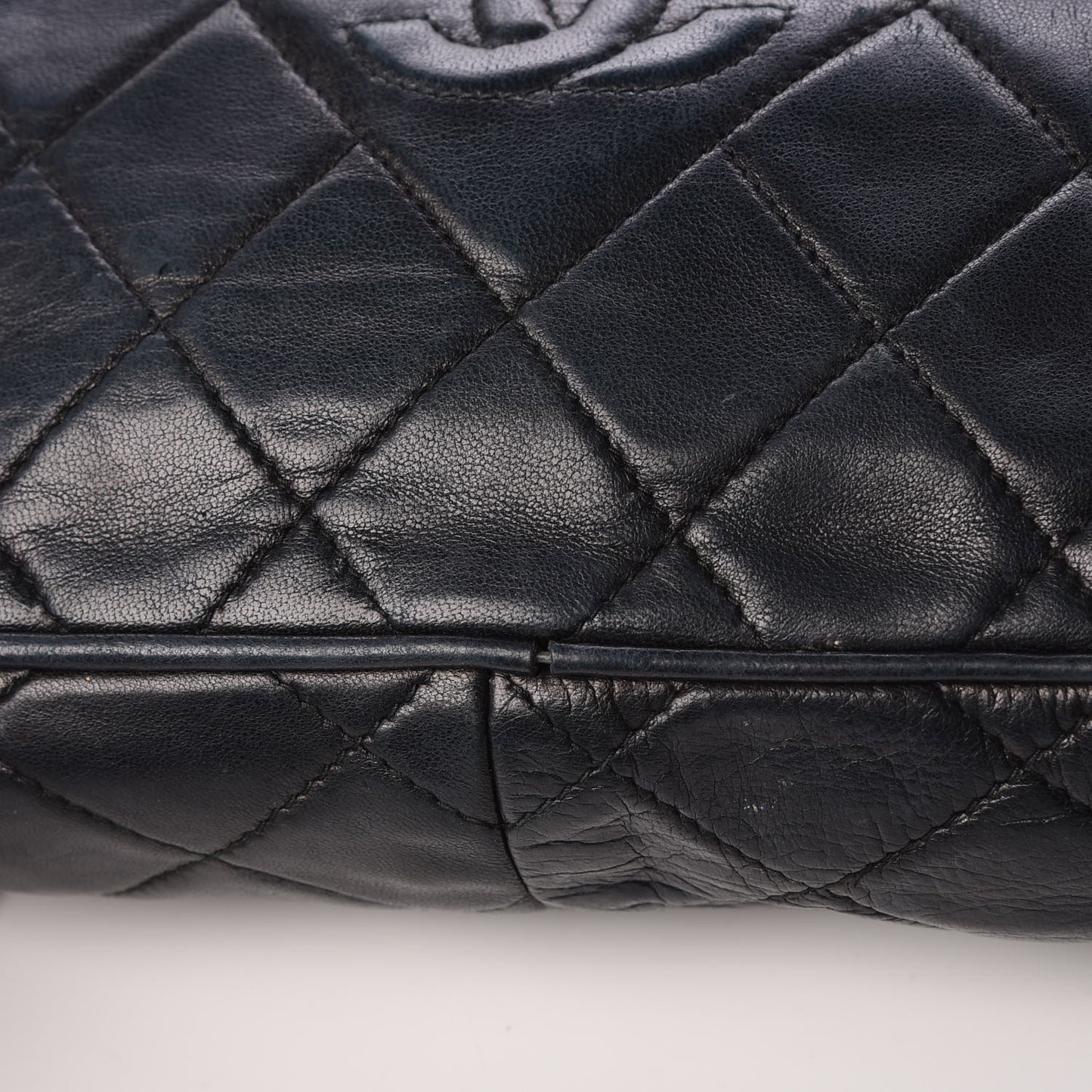 Lambskin Quilted CC Camera Case Navy
