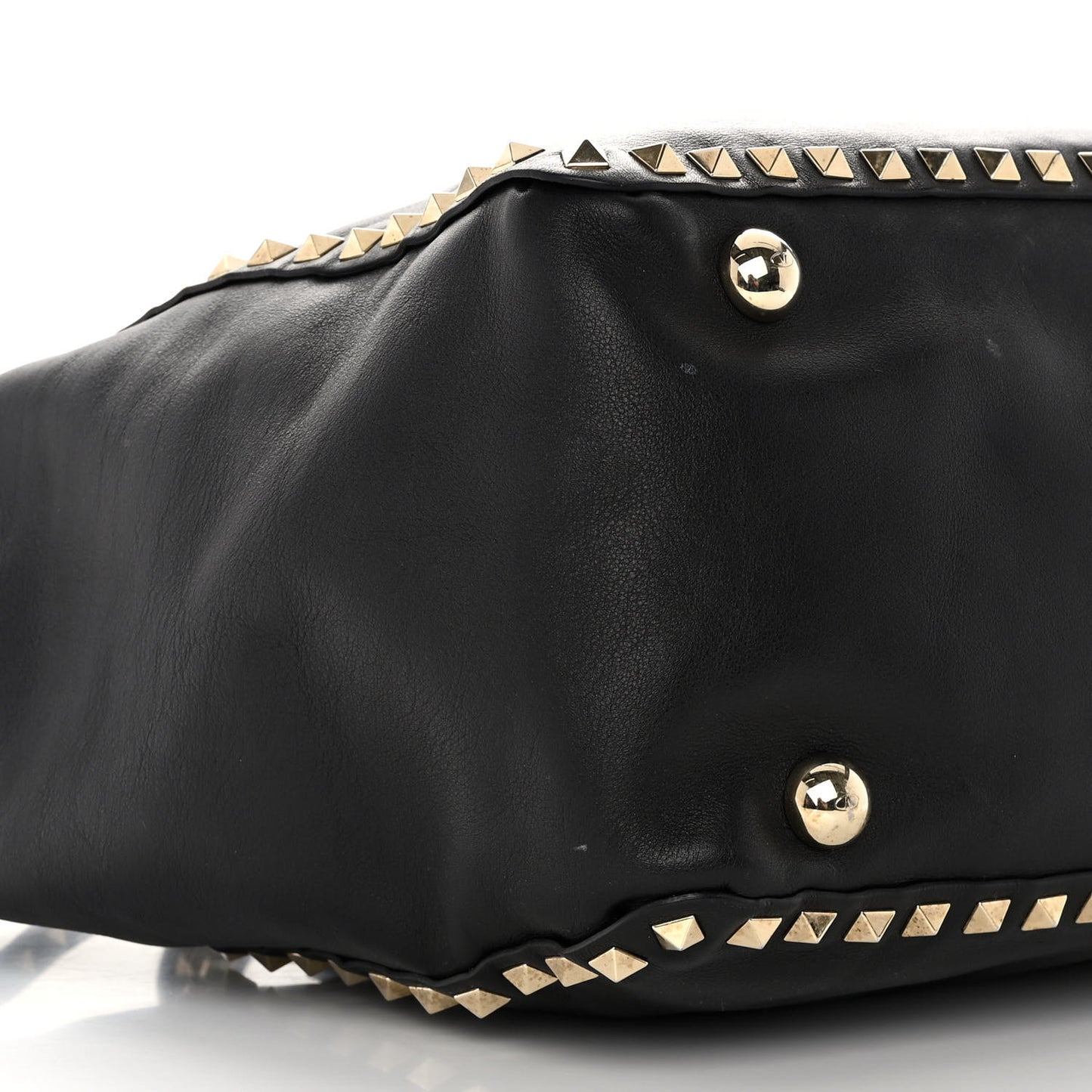 Vitello Medium Rockstud Tote Black