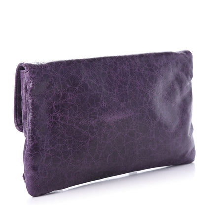 Balenciaga Agneau Giant Brogues Hardware Envelope Clutch Raisin 3 of 10