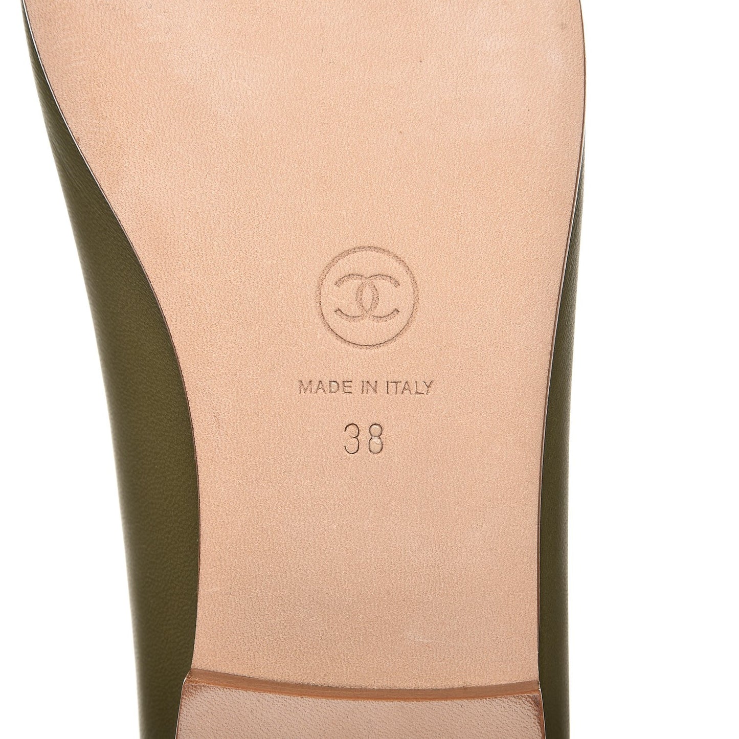 Lambskin Cap Toe Ballerina Flats 38 Green