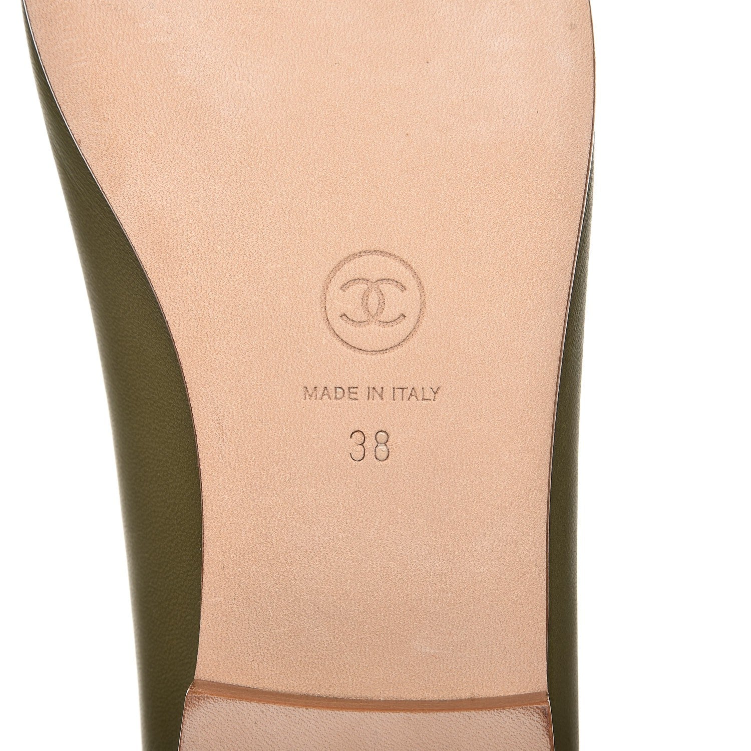 Chanel Lambskin Cap Toe Ballerina Flats 38 Green 8 of 8
