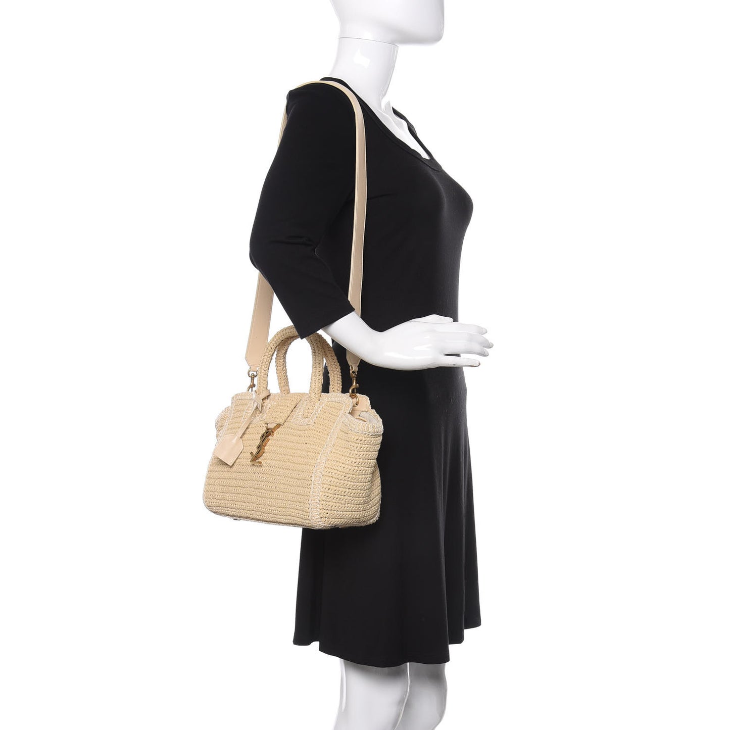 Raffia Baby Monogram Downtown Cabas Naturale