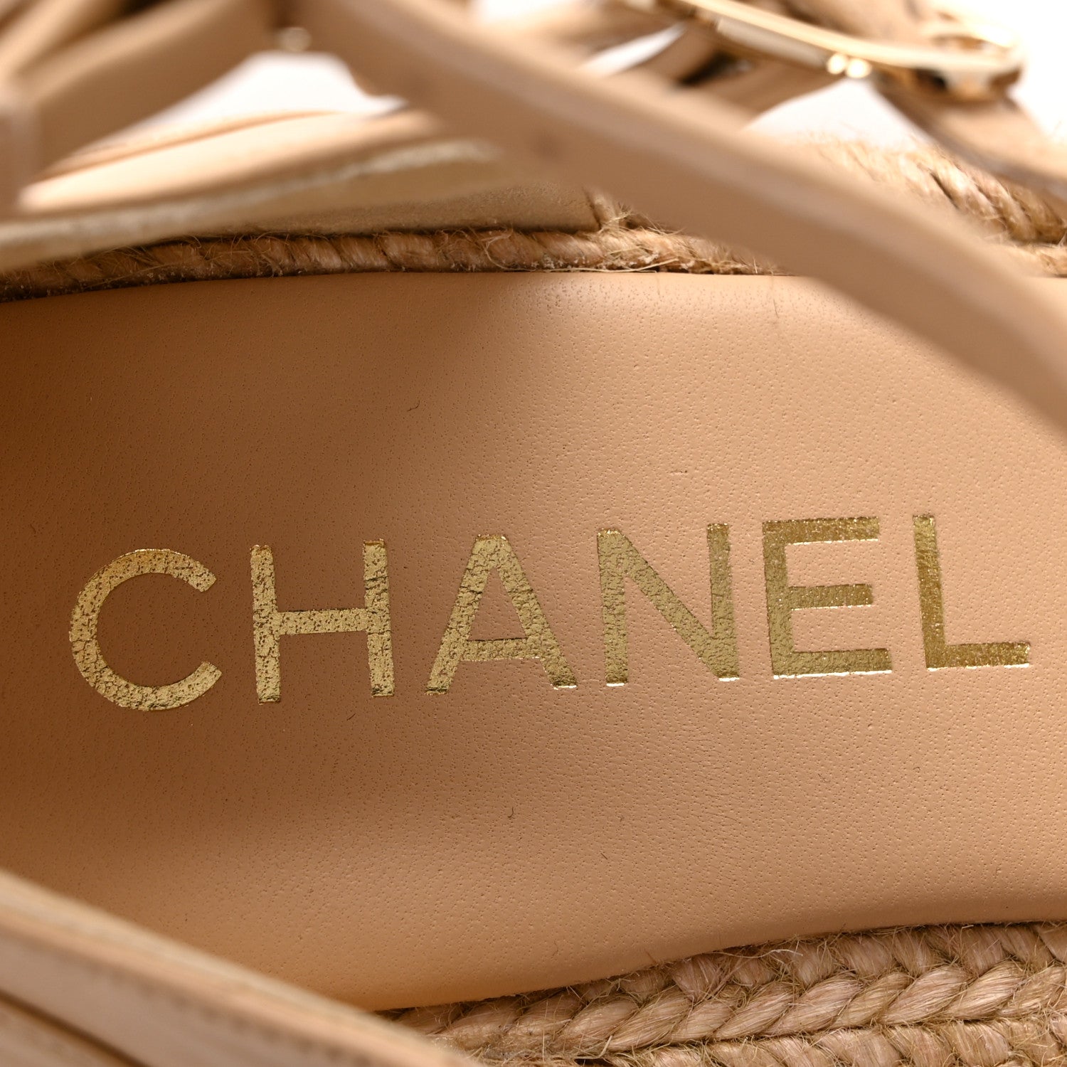 Chanel Lambskin Espadrille Sandals 39 Beige 7 of 10